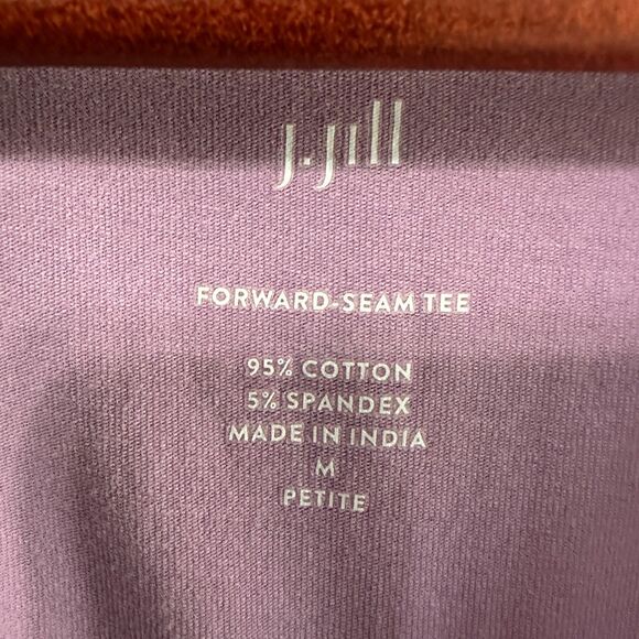 J. Jill Womens Forward Seam 3/4 Sleeve Tee Purple Size Medium Petite Shirt - Picture 2 of 3
